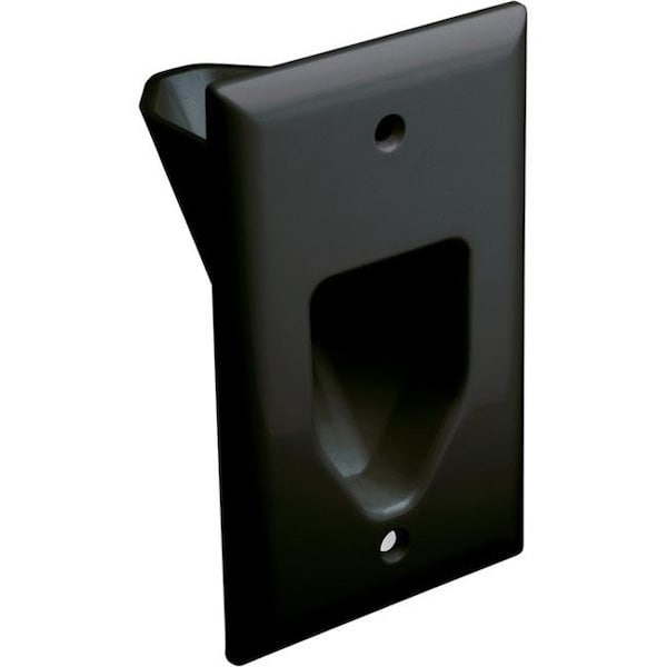 Datacomm Electronics Datacomm 45-0001-BK 1-Gang Recessed Low Voltage Cable Plate - Black 45-0001-BK - main